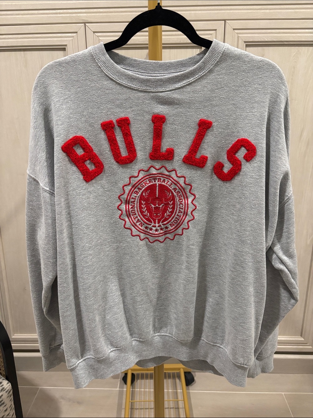 Bulls NBA Grey Crewneck Sweatshirt Womens